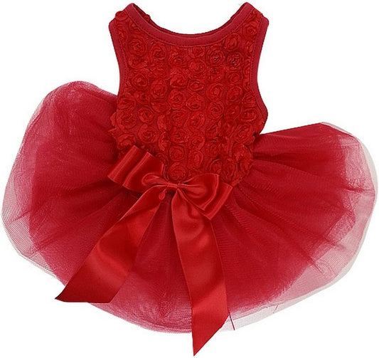 Rosettes Dog Dress M Red