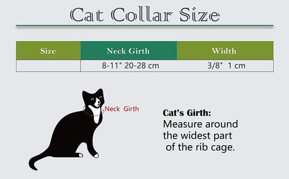 Heart Bling Cat Collar with Safety Belt and Bell 8-11 Inches